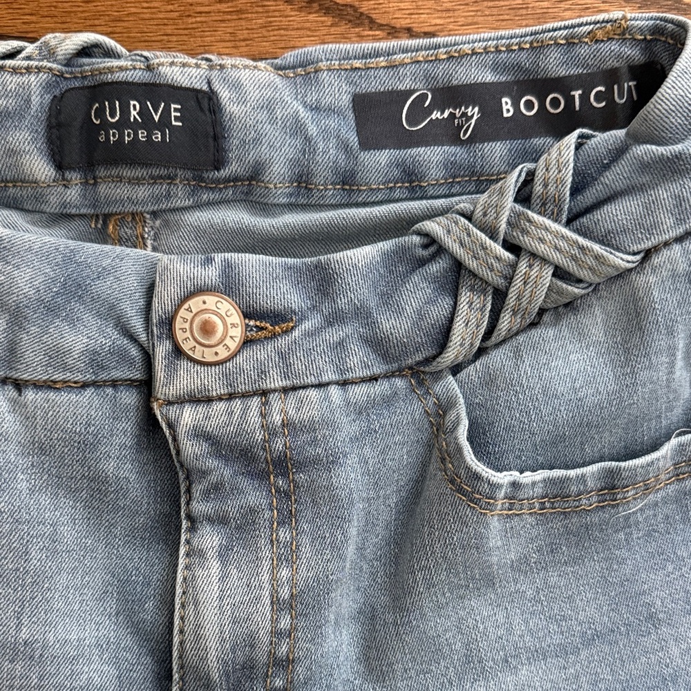 Women's Light Blue Boot Cut Jeans - Picture 3 of 5